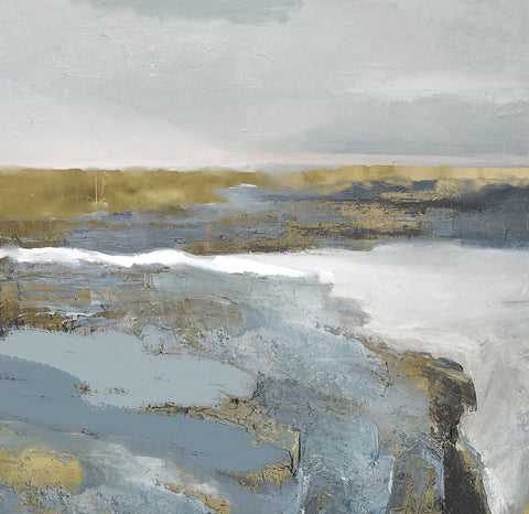 Golden Cliffs White Modern Wood Framed Art Print with Double Matting by Sommers, Mindy