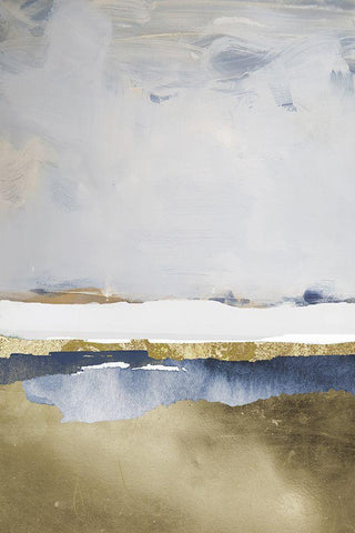 Little Lake White Modern Wood Framed Art Print with Double Matting by Sommers, Mindy