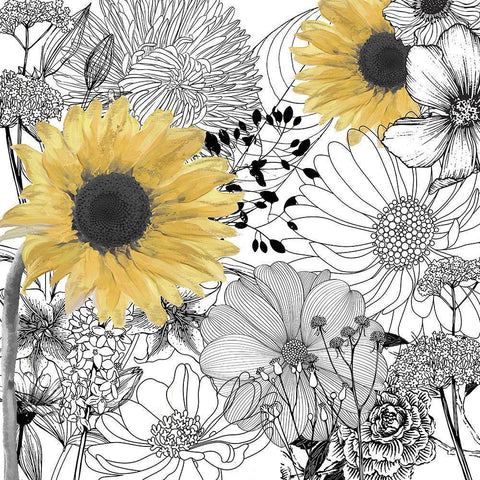 Incidental Black Modern Wood Framed Art Print by Sommers, Mindy