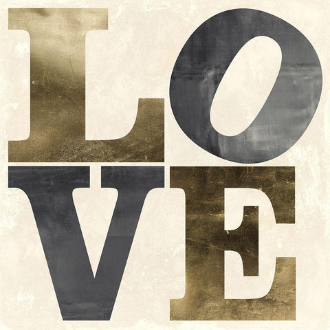 Love Black Modern Wood Framed Art Print by Sommers, Mindy