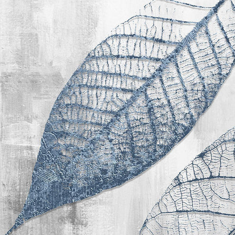 Cerulean Leaf White Modern Wood Framed Art Print by Sommers, Mindy