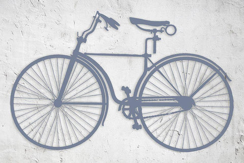 Blue Bike Black Ornate Wood Framed Art Print with Double Matting by Sommers, Mindy