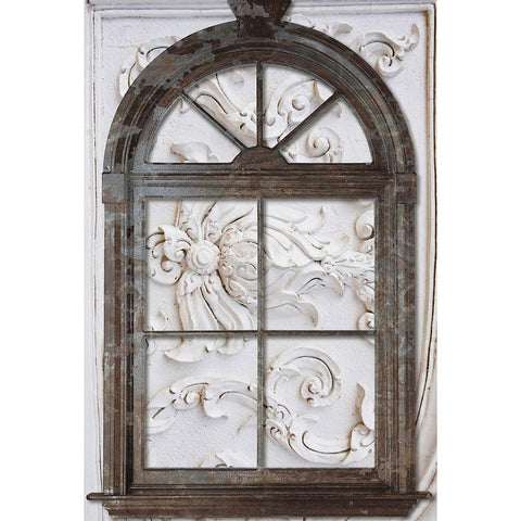 Window Carving Gold Ornate Wood Framed Art Print with Double Matting by Sommers, Mindy