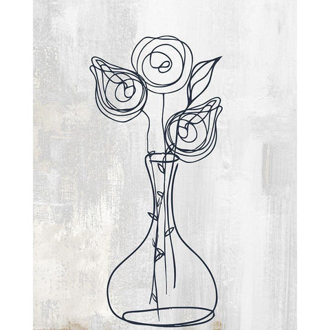 Rosettes Black Modern Wood Framed Art Print by Sommers, Mindy