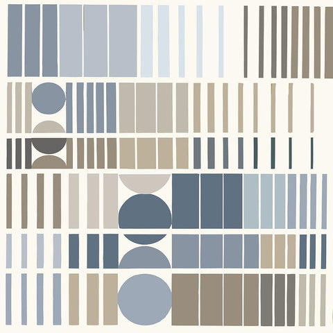 Moon Phases White Modern Wood Framed Art Print with Double Matting by Sommers, Mindy