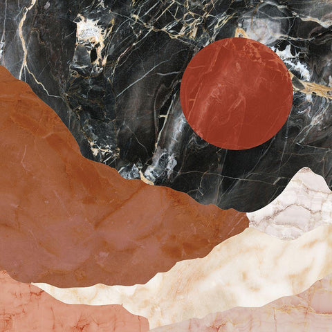 Marble Desert Black Modern Wood Framed Art Print by Sommers, Mindy