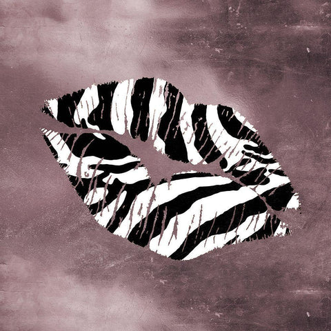 Zebra Kiss Black Modern Wood Framed Art Print by Sommers, Mindy