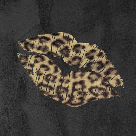 Leopard Kiss White Modern Wood Framed Art Print with Double Matting by Sommers, Mindy