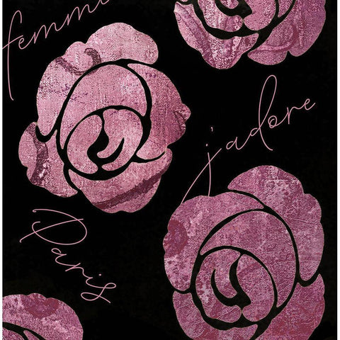 Parisian Roses Black Modern Wood Framed Art Print by Sommers, Mindy