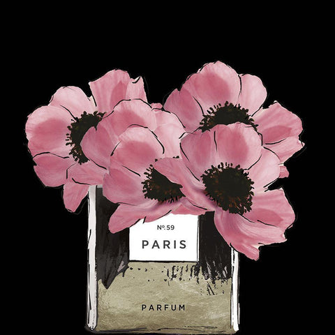 Glamour Peonies Gold Ornate Wood Framed Art Print with Double Matting by Sommers, Mindy