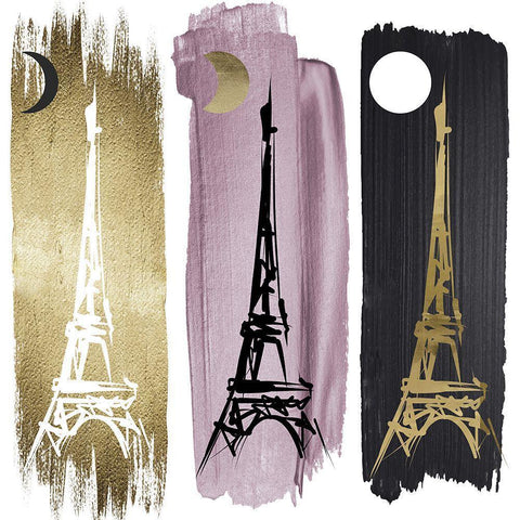 Paris Moon White Modern Wood Framed Art Print with Double Matting by Sommers, Mindy