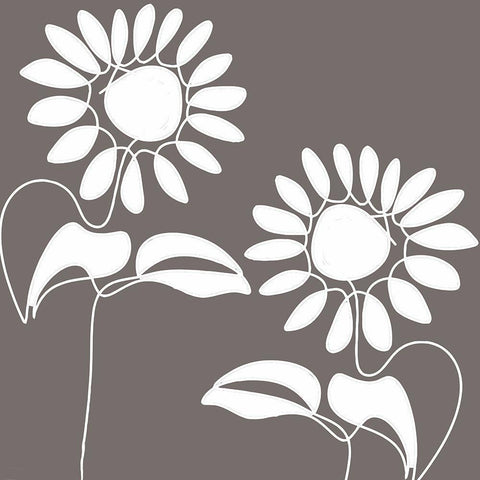 Daisettes White Modern Wood Framed Art Print by Sommers, Mindy