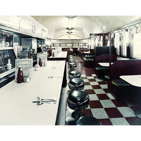 American Diner White Modern Wood Framed Art Print by Sommers, Mindy