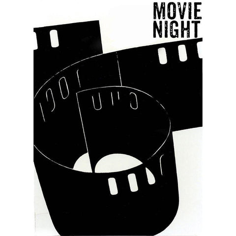 Movie Night White Modern Wood Framed Art Print by Sommers, Mindy