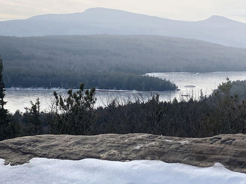 Winter Lake Black Ornate Wood Framed Art Print with Double Matting by Sommers, Mindy