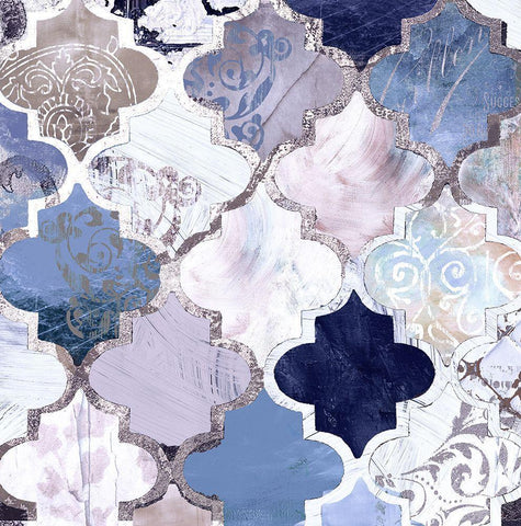 Periwinkle Paris White Modern Wood Framed Art Print with Double Matting by Sommers, Mindy