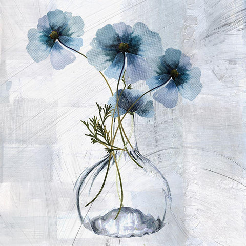 Tale of Two Vases II White Modern Wood Framed Art Print with Double Matting by Sommers, Mindy