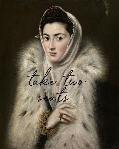 Take Two Seats White Modern Wood Framed Art Print with Double Matting by Sommers, Mindy