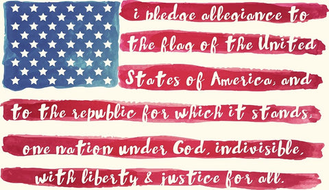 Pledge of Allegiance White Modern Wood Framed Art Print with Double Matting by Sommers, Mindy