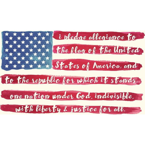 Pledge of Allegiance Black Modern Wood Framed Art Print with Double Matting by Sommers, Mindy