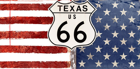 Texas 66 White Modern Wood Framed Art Print with Double Matting by Sommers, Mindy