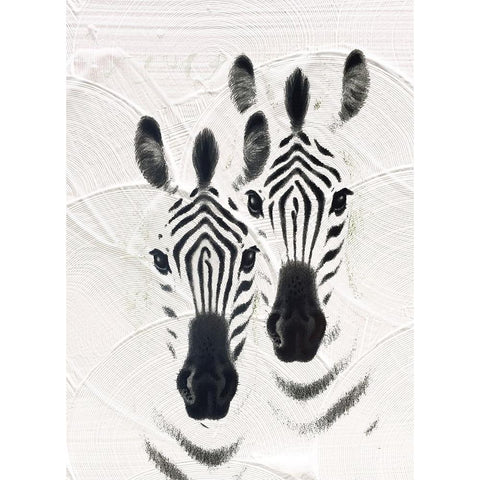 Zebras Black Modern Wood Framed Art Print with Double Matting by Sommers, Mindy