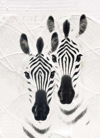 Zebras Black Ornate Wood Framed Art Print with Double Matting by Sommers, Mindy