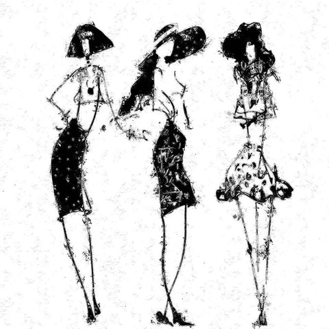 Trio Black Modern Wood Framed Art Print with Double Matting by Sommers, Mindy