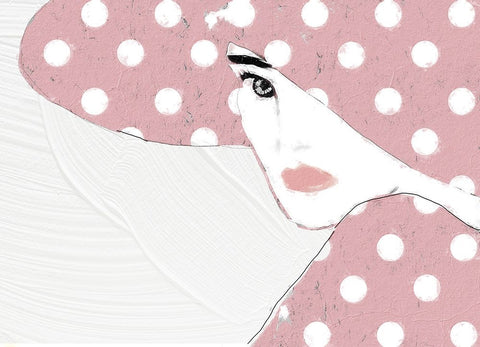 Lady with Hat White Modern Wood Framed Art Print with Double Matting by Sommers, Mindy