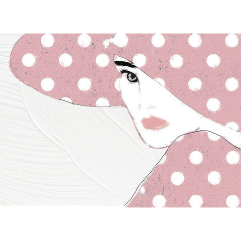 Lady with Hat White Modern Wood Framed Art Print by Sommers, Mindy