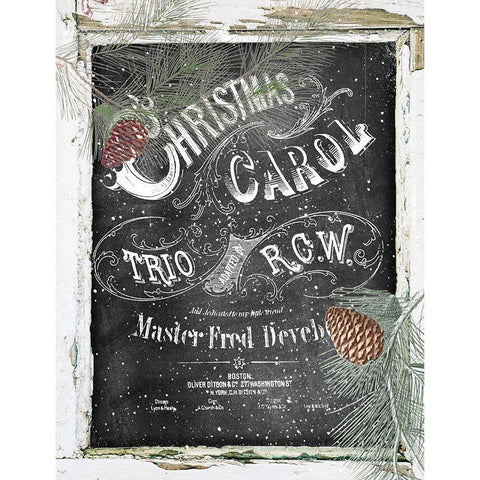 Christmas Carol Black Modern Wood Framed Art Print with Double Matting by Sommers, Mindy