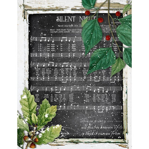 Silent Night Gold Ornate Wood Framed Art Print with Double Matting by Sommers, Mindy