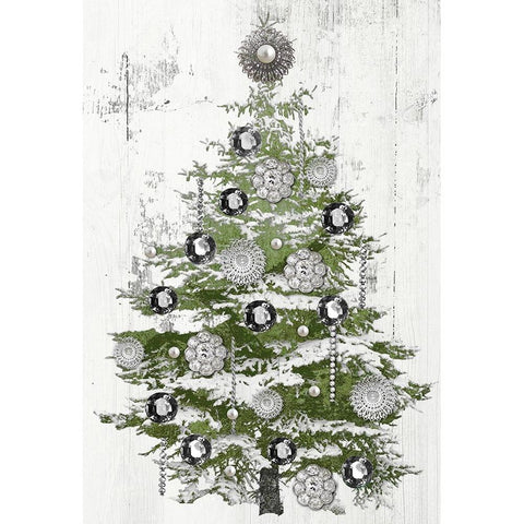 Jeweled Christmas Black Modern Wood Framed Art Print with Double Matting by Sommers, Mindy