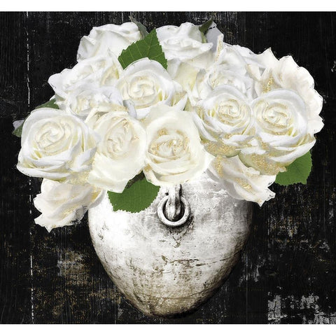 December Roses Black Modern Wood Framed Art Print with Double Matting by Sommers, Mindy