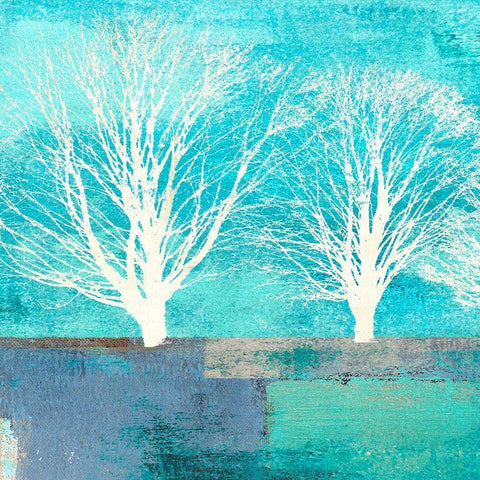 Tree Lines I (detail) Gold Ornate Wood Framed Art Print with Double Matting by Alessio, Aprile