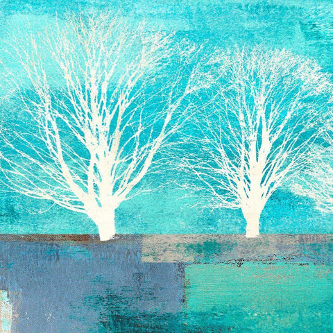 Tree Lines I (detail) Black Ornate Wood Framed Art Print with Double Matting by Alessio, Aprile