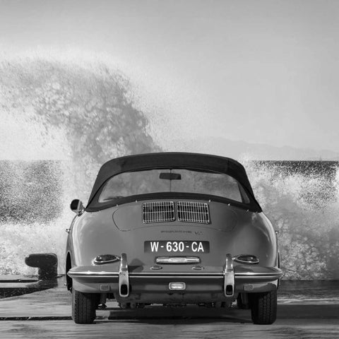 Ocean Waves breaking on Vintage Beauties (detail 1) Black Modern Wood Framed Art Print by Gasoline Images