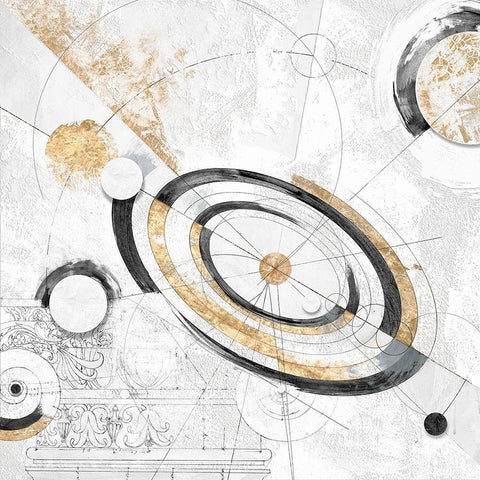 Costellazioni White Modern Wood Framed Art Print with Double Matting by Armenti, Arturo