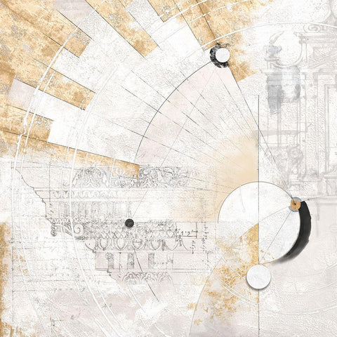 Geosfera White Modern Wood Framed Art Print by Armenti, Arturo