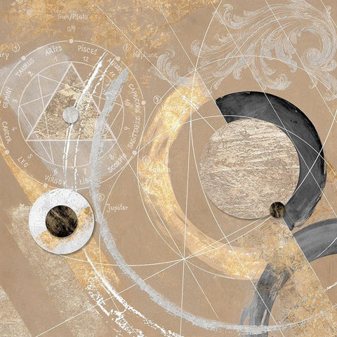 Costellazioni II Black Ornate Wood Framed Art Print with Double Matting by Armenti, Arturo