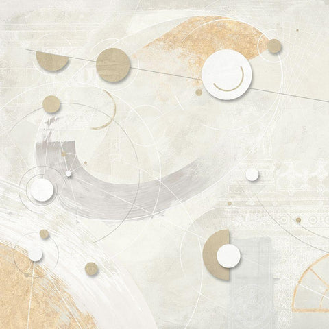 Galassia no 1 White Modern Wood Framed Art Print with Double Matting by Armenti, Arturo