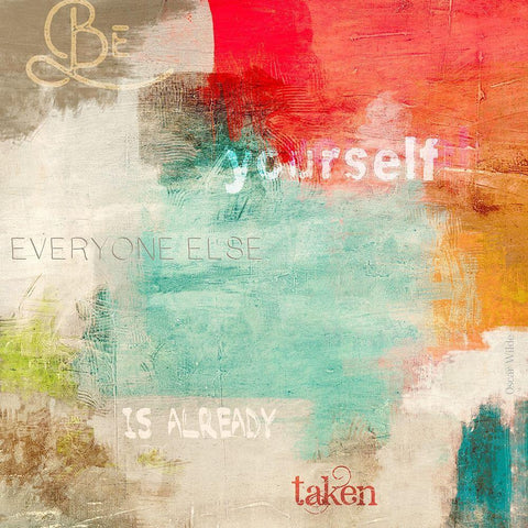 Be Yourself Black Ornate Wood Framed Art Print with Double Matting by Munson, Anne