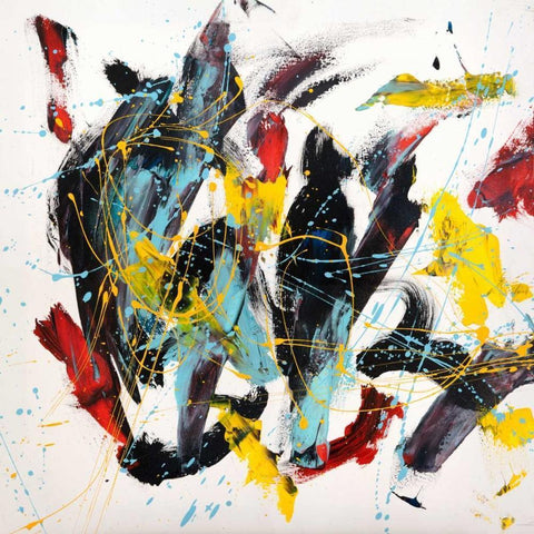 Caprice I Black Modern Wood Framed Art Print with Double Matting by Ferri, Bob