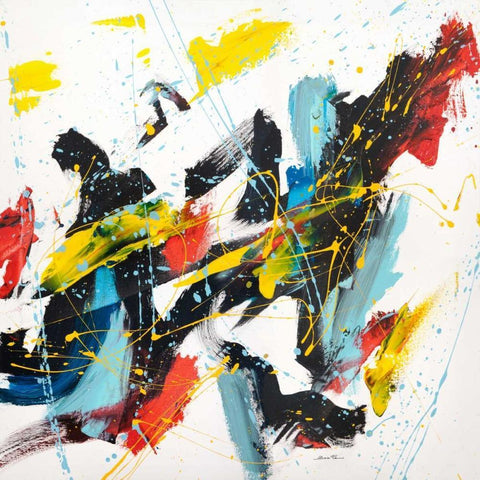 Caprice III White Modern Wood Framed Art Print with Double Matting by Ferri, Bob