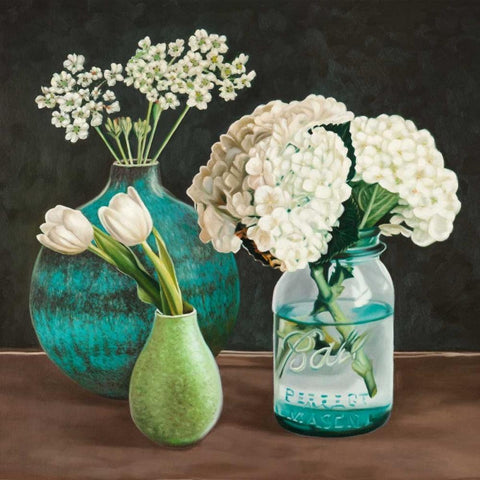 Petit Fleuriste I Black Modern Wood Framed Art Print with Double Matting by Benson, Pierre