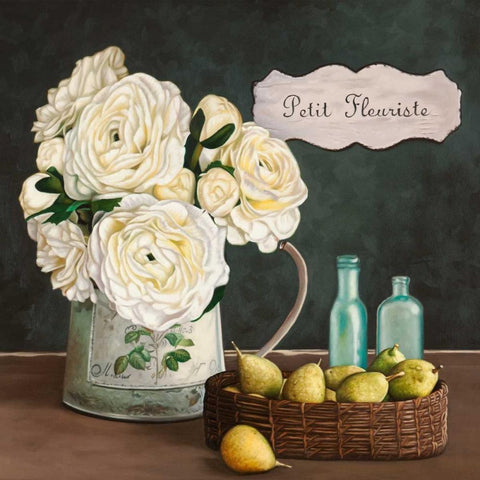 Petit Fleuriste II White Modern Wood Framed Art Print by Benson, Pierre