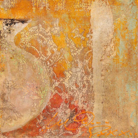 Dharma II White Modern Wood Framed Art Print with Double Matting by Simoncelli, Charaka