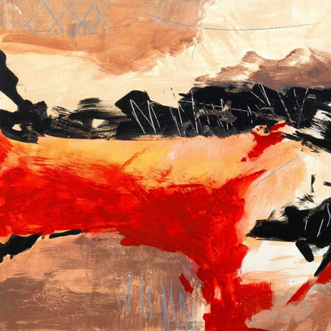 Lâ€™Amour I White Modern Wood Framed Art Print with Double Matting by Olin, Chaz