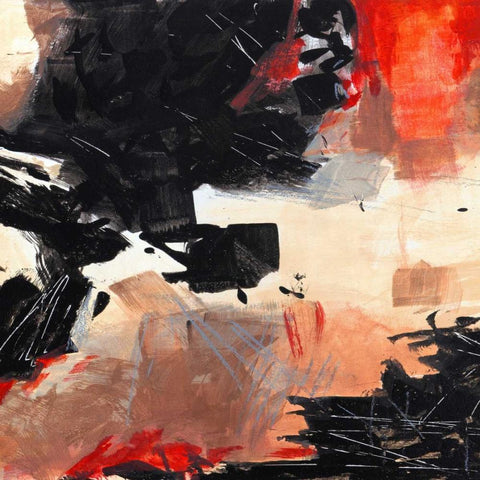 Lâ€™Amour II White Modern Wood Framed Art Print with Double Matting by Olin, Chaz