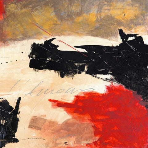 Lâ€™Amour III White Modern Wood Framed Art Print with Double Matting by Olin, Chaz